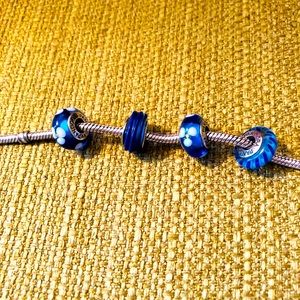 Pandora Blue Murano Glass Charms
